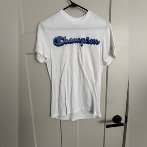 Champion White and Blue Logo T-Shirt